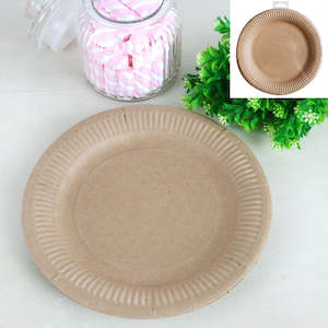 Shmick Natural Kraft Partyware: Kraft Paper Plates 23cm 12pk