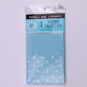 Blue Dotty Table Cover 137x 274cm