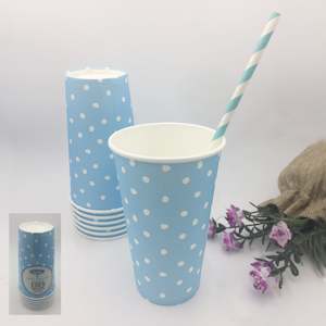 Luxe Blue: 8pk Dotty Milkshake Cup - Blue