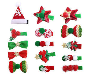 Hair Accessories: CHRISTMAS HAIR CLIP 5pk Asst