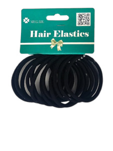 12pc Hair Elastics Black