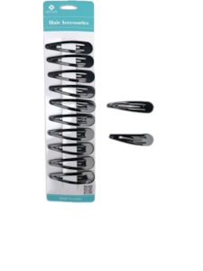 10pc Hair Clips 5cm Black