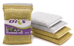 Cleaning: Multi Purpose Cleaning Sponge 4pc Gold/Silver