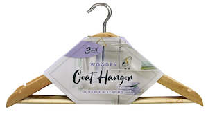 Laundry: Wooden COAT HANGER 3PK