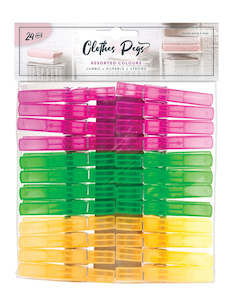 Laundry: FLURO CLOTHES PEGS 24PK