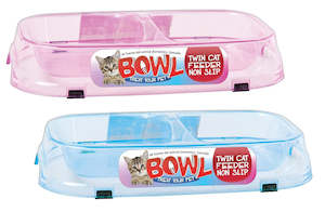 CAT BOWL DOUBLE TRANSPARENT
