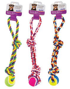 Pet Accessories: DOG ROPE W/BALL 45cm
