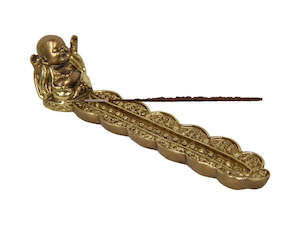 Fantasy: 20cm Gold Happy Buddha Incense Holder