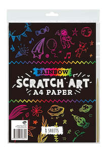 Art Supplies: RAINBOW SCRATCH PAPER A4 8PK