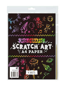 Art Supplies: HOLOGRAPHIC SCRATCH PAPER A4 4PK