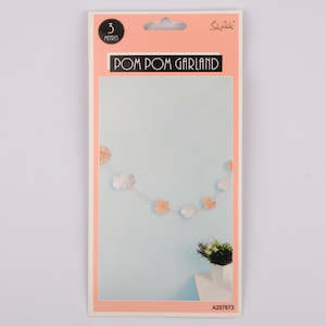 3m Coral Pom Pom Puff Garland