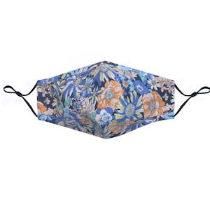 Face Masks: Reusable Face Mask Blue Flowers
