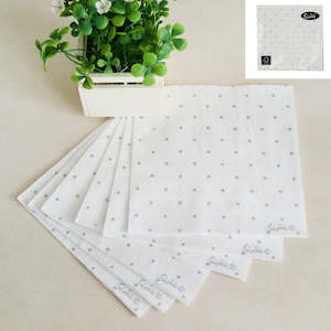 Shmick Sophisticates Gold Silver: Silver Dotty Napkin 20pk 33x33cm