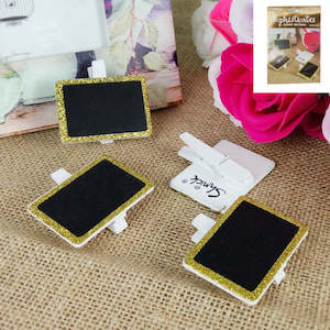 Shmick Sophisticates Gold Silver: Gold Message Blackboard Peg 4pk