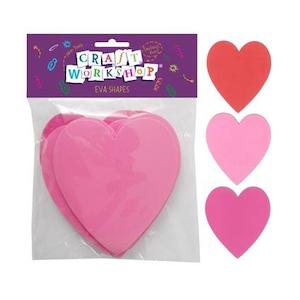 Valentines: Craft EVA Heart 10.3x11.5cm 12pc