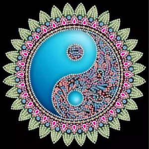 Diamond Art: Rhinestone Diamond Art Yin Yang 30x30cm
