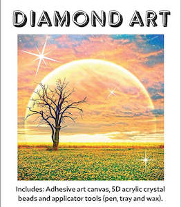 5D Diamond Art 30x30cm Field with Sunset