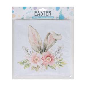 Easter: 25pk Easter Bunny Ears Napkin 33cm