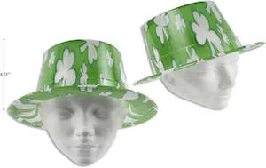 St Patricks: Shamrock Print PVC Hat