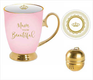Mothers Day: Mum You're Beautiful Mug Tea Strainer Set