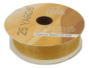 Ribbon: Organza Ribbon 2cm x 22.86m  GOLD