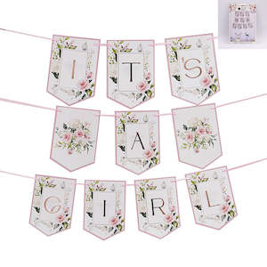 Party Decorations: Its a Girl Bunting 2.2m