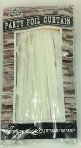 Foil Tinsel Curtain 1m x 3m WHITE