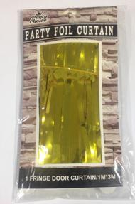 Party Decorations: Foil Tinsel Curtain 1m x 3m GOLD