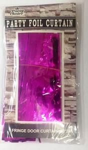 Foil Tinsel Curtain 1m x 3m HOT PINK