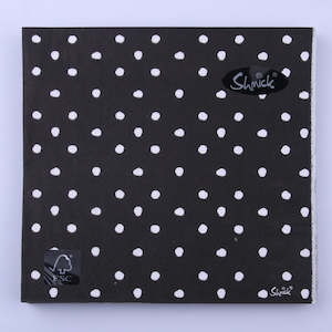 BLACK DOT NAPKINS 33CM 20PK