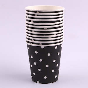 BLACK DOT CUPS 200ML