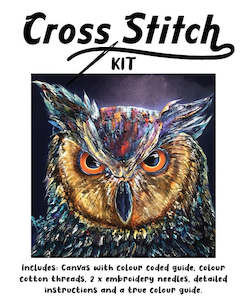 Cross Stitch: Cross Stitch 30x30cm Owl
