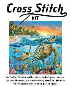 Cross Stitch: Cross Stitch 30x30cm Turtles