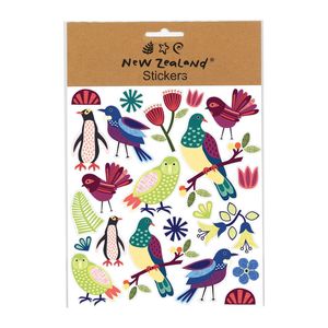 Stickers NZ Birds & Flora 15x17cm