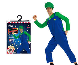 Halloween 1: Costume Green Plumber Overalls Adults