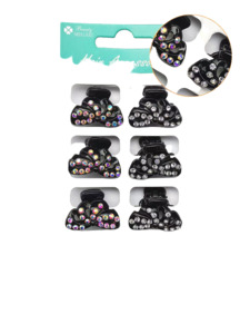 2.5cm 6pc Hairclaws Diamonte