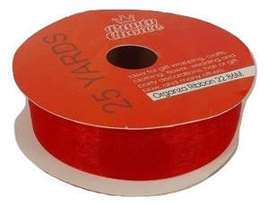 Organza Ribbon 2cm x 22.86m RED