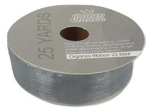 Ribbon: Organza Ribbon 2cm x 22.86m SILVER