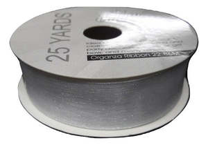 Ribbon: Organza Ribbon 2cm x 22.86m WHITE