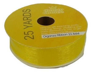 Ribbon: Organza Ribbon 2cm x 22.86m YELLOW