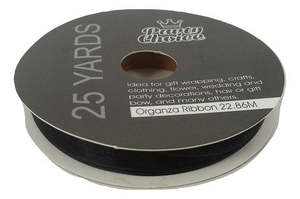 Organza Ribbon 1cm x 22.86m Black