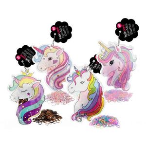Unicorn Hair Mini Elastic 300 Pieces 4 Assorted