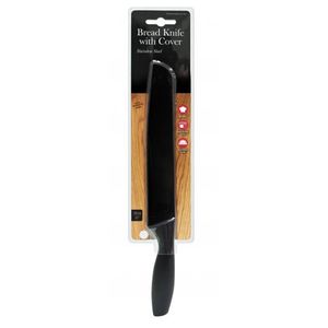 Kitchenware: Bread Knife with Cover Stainless Steel 32cm