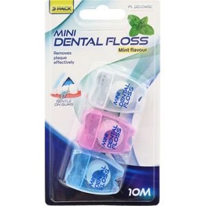 Personal Care: Mini Dental Floss Mint 10m 3pk
