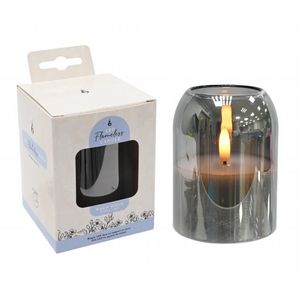 Candles And Incense: LED Candle in Glass Holder 7.5 x 10cm