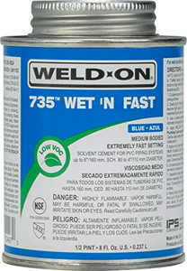 Products: Weldon 735 Wet N Fast Glue Blue 500ml