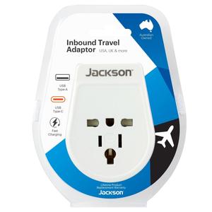 Travel Adapter: JACKSON Slim Inbound Travel Adaptor 1x USB-A And 1x USB-C Model: PTA878USBMC