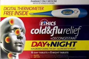 Medical Devices 1: Ethics Cold and Flu Plus Decongestant Day & Night 24's + Digital Thermometer