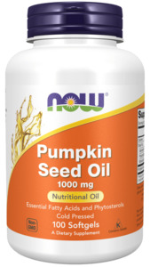 now Pumpkin Seed Oil, 1000 mg, 100 Softgels
