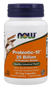 Now: now Probiotic-10™ 25 Billion 50 Veg Capsules